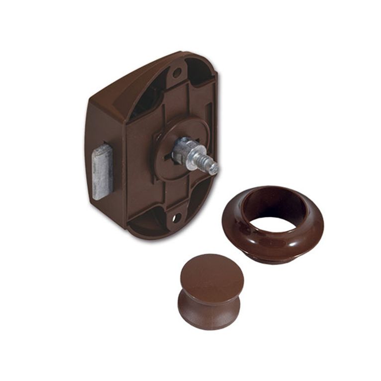 kit push-lock - pulsante e rosetta - marrone