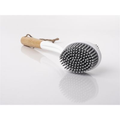 Spazzola con setole in silicone e manico in bambù 29 cm