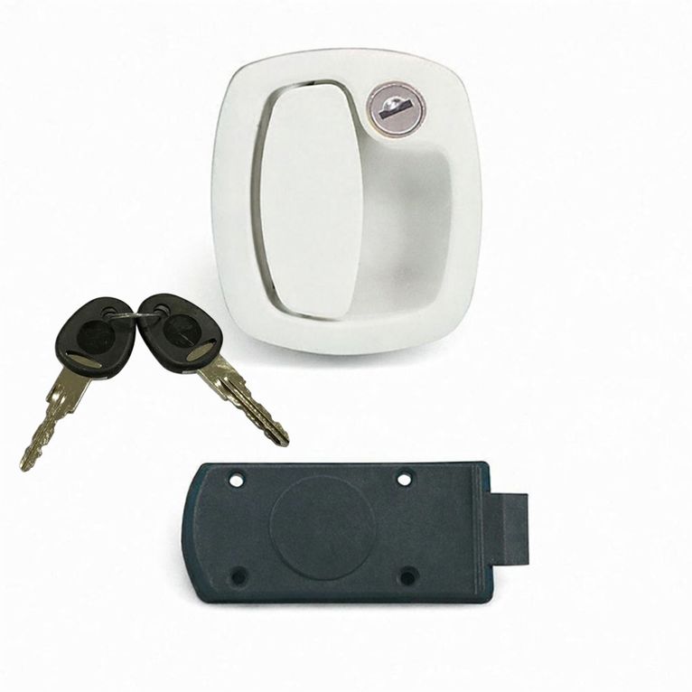 serratura completa per portellone bianca con rotore e ch
