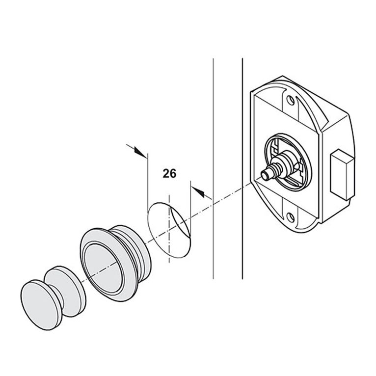 kit push-lock - pulsante e rosetta - bianco