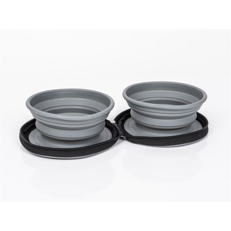 ciotola per cani lucy con 2 ciotole in silicone - camp4