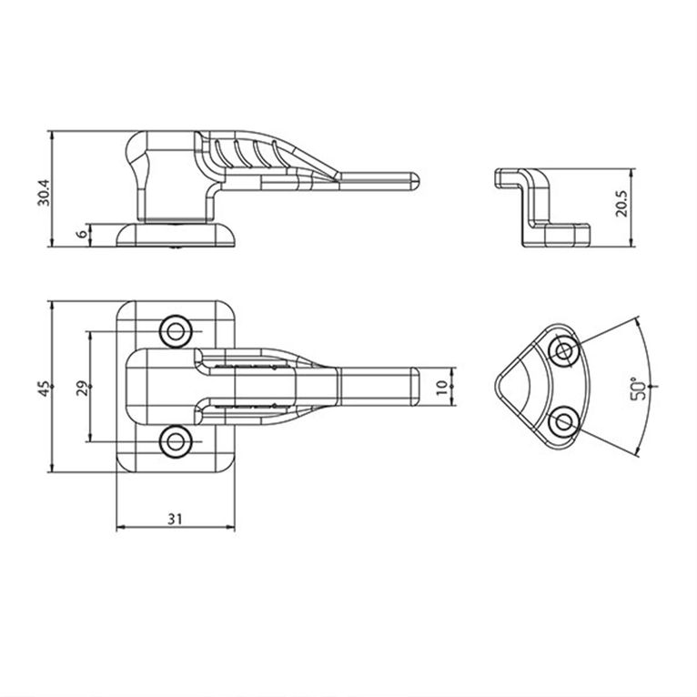 ferma porta scuderia con riscontro - avorio