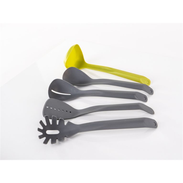 set utensili da cucina impilabili 5 pz grigio/lime