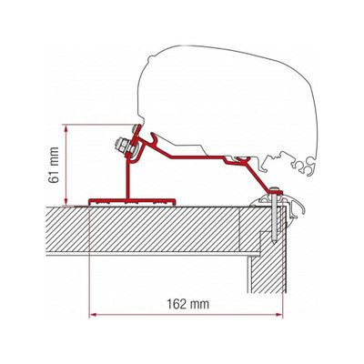 ADAPTER F80/F65 CARAVAN ROOF 320 CM. (DETHLS/FENDT/LMC/T