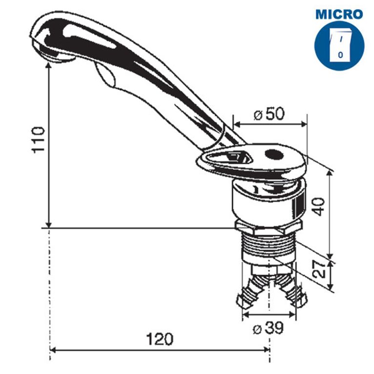 miscelatore twist con micro-interruttore - ø 33 mm