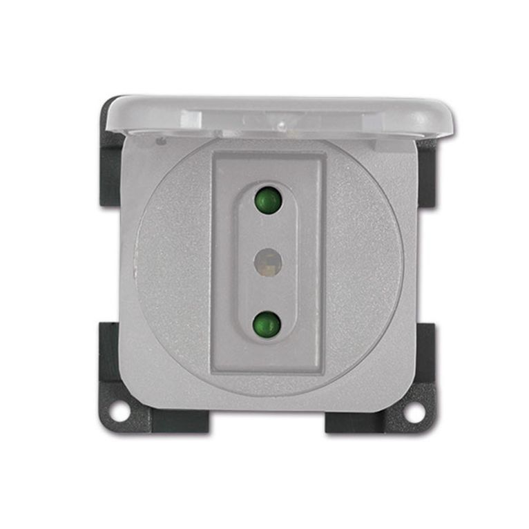 presa con coperchio • 230 v / 10 a • grigio chiaro