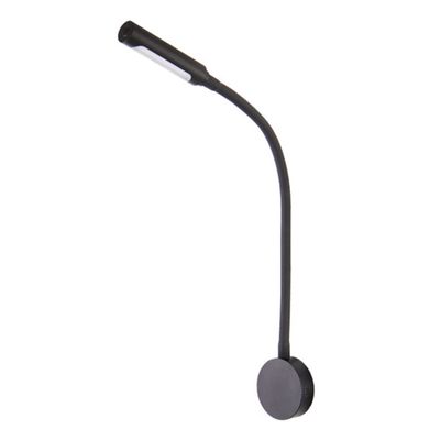Lampada LED collo di cigno nera 350 mm con USB-C