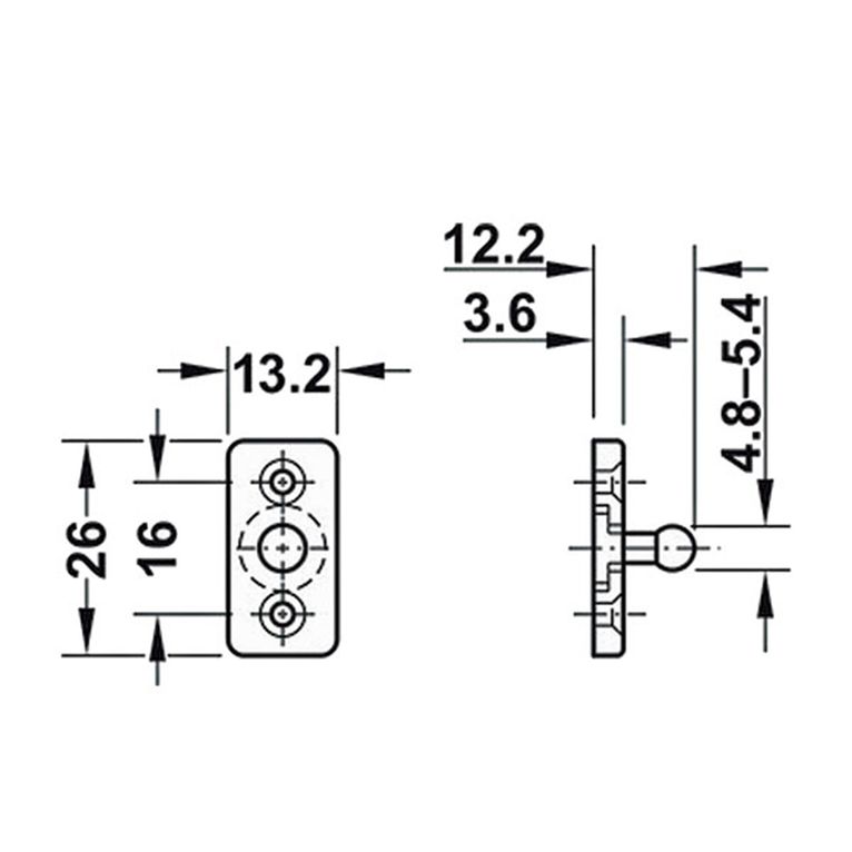chiusura push per antine • 37 x 40 mm