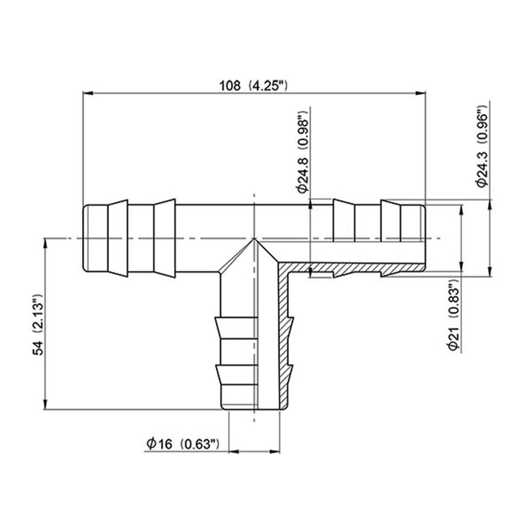 manicotto a t - ø 25 mm