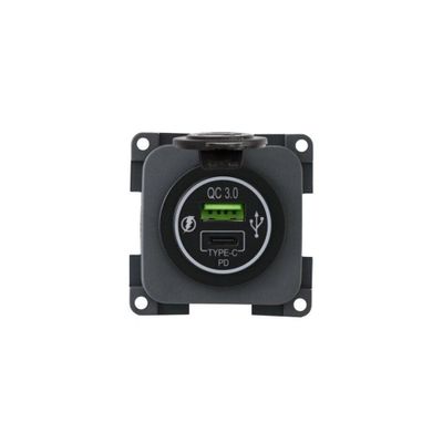 MP2USBC/G PRESA DOPPIA USB-A (3A) + USB-C (3A) 12V GRIGI
