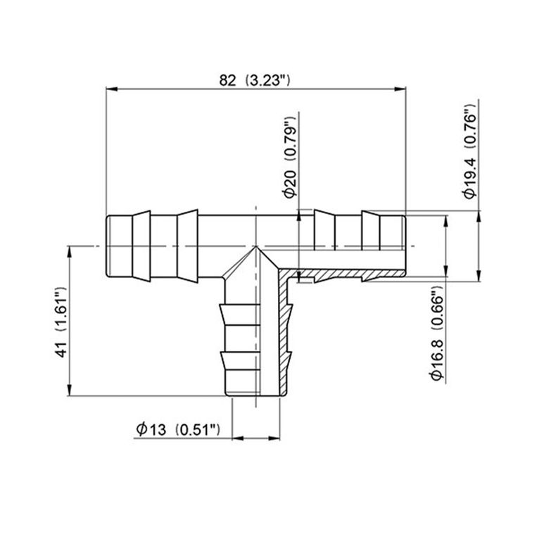 manicotto a t - ø 20 mm