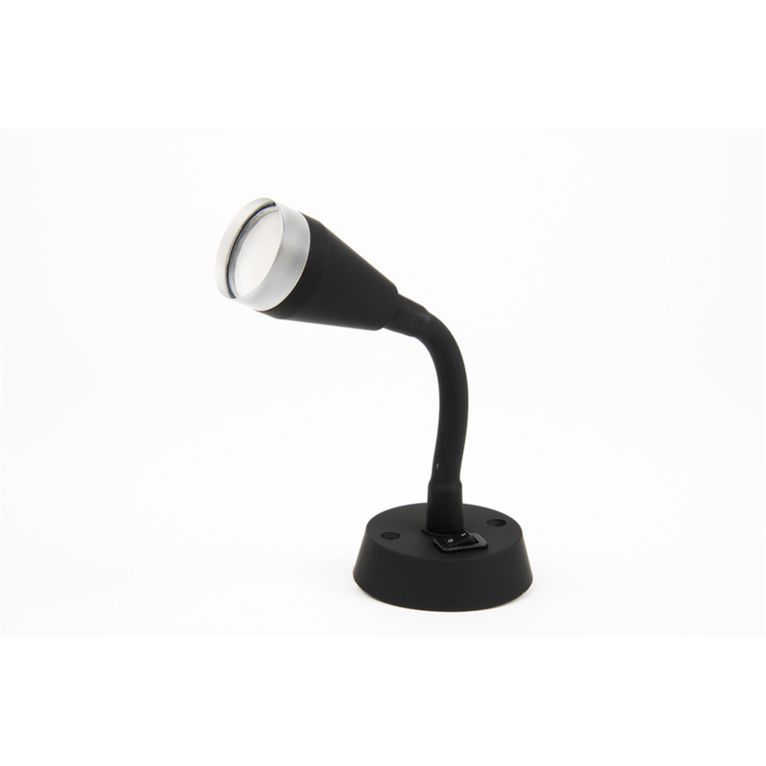 faretto led con braccio flessibile nero 1,8w - carbest