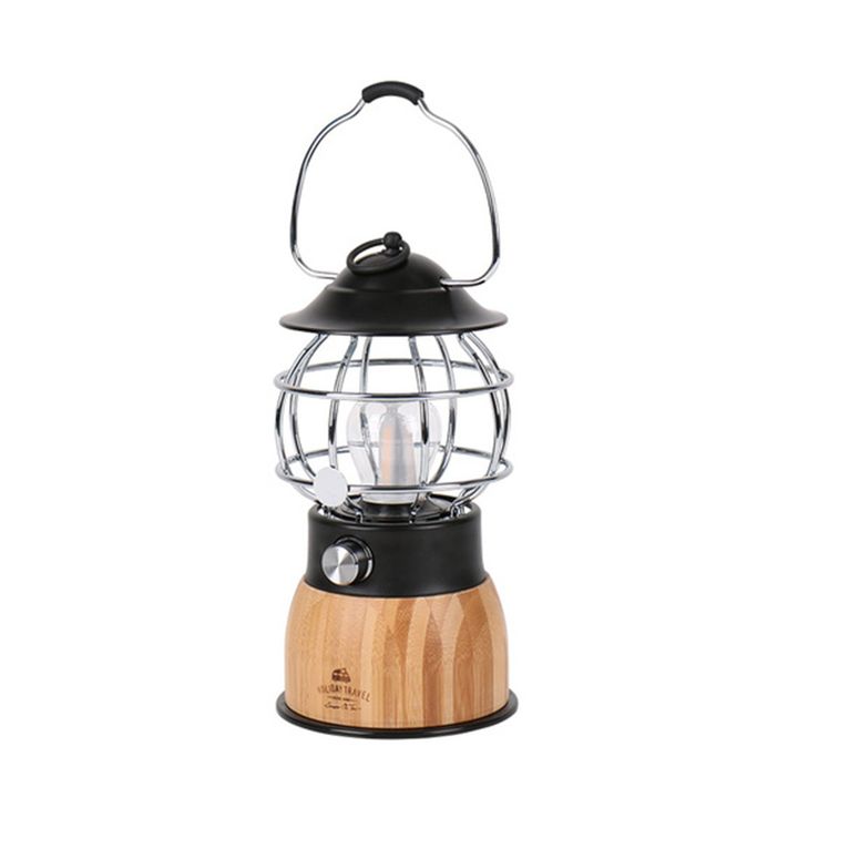 lampada da campeggio holiday travel bambù e inox