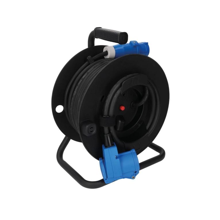 avvolgitore con prolunga 25m in neoprene 3x1,5mm² spina