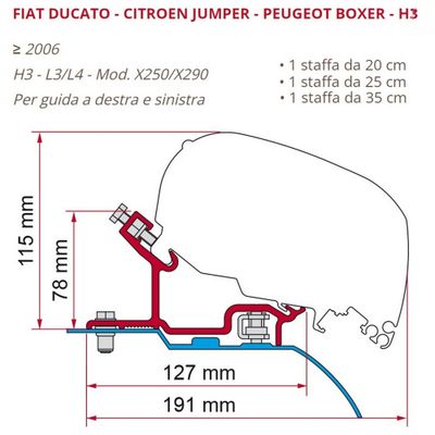 KIT DUCATO H3 L3/L4 PER F80S >2006 - Fiamma