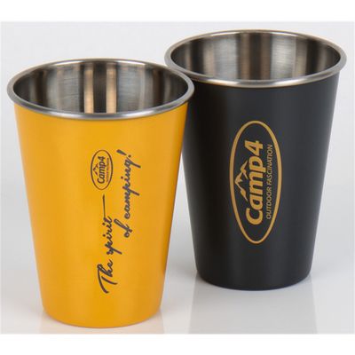 Set 2 bicchieri acciaio inox 450 ml giallo/antracite