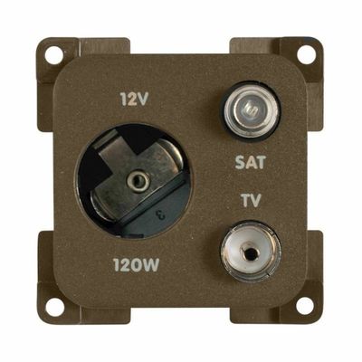 PRESA MP12ATVS 12V AUTO+TV+SAT MARRONE - CBE