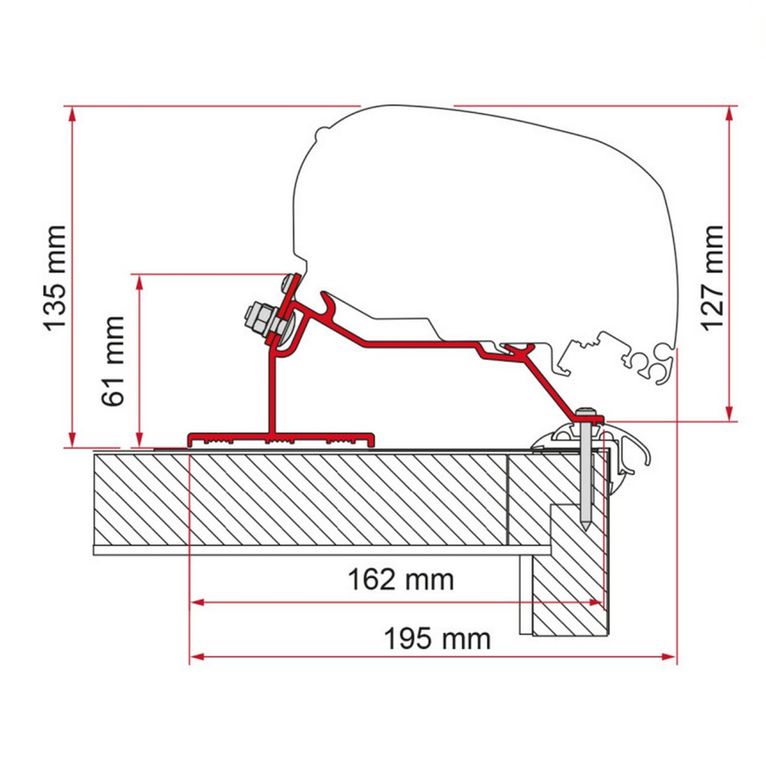 adapter caravan roof 340 - fiamma