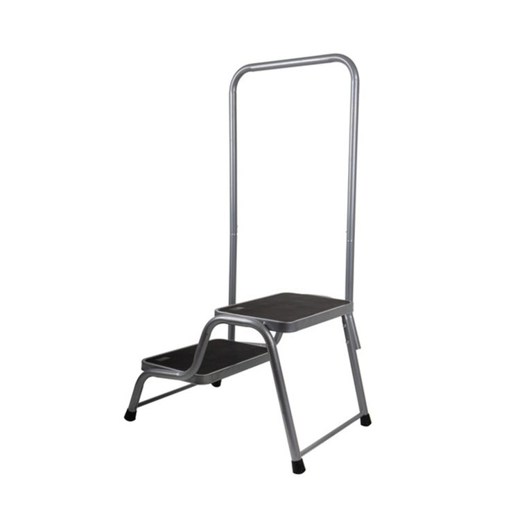 doppio gradino con corrimano 43x64x37,5 cm, acciaio