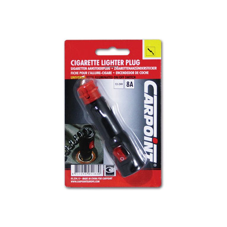 spinotto accendisigari con interruttore - 12 v / 8 a
