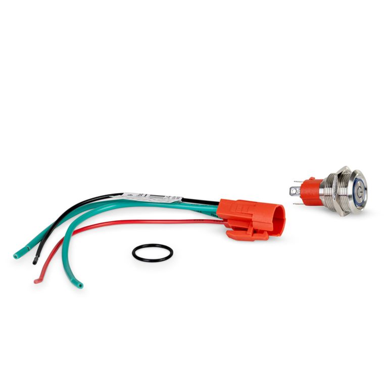 interruttore led in acciaio inox rotondo 19 mm 15 a