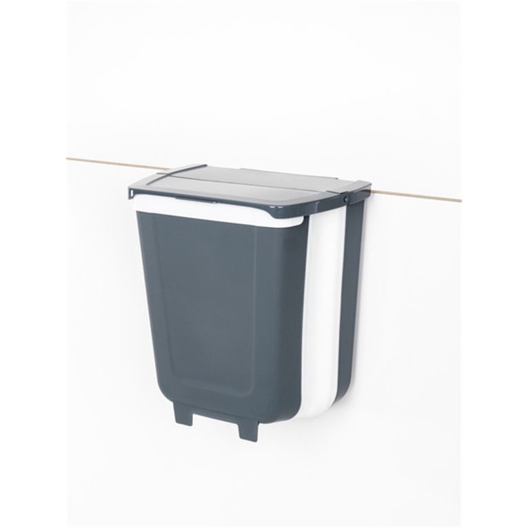 pattumiera pieghevole 8 l con coperchio grigio/bianco