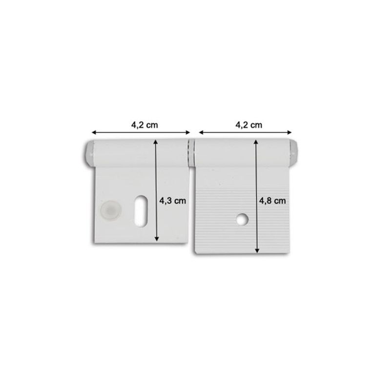 cerniera alluminio bianco - 84 mm - 2 fori