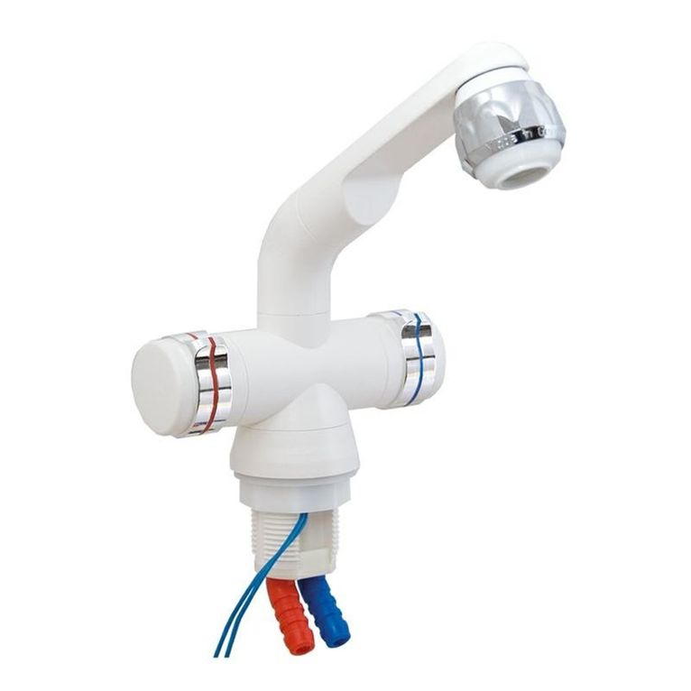 rubinetto bianco/argento con microint./rompigetto diam.3