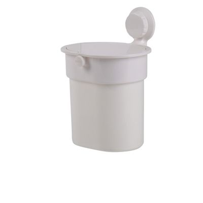 Pattumiera con ventosa bianca, push-button, max 3 kg