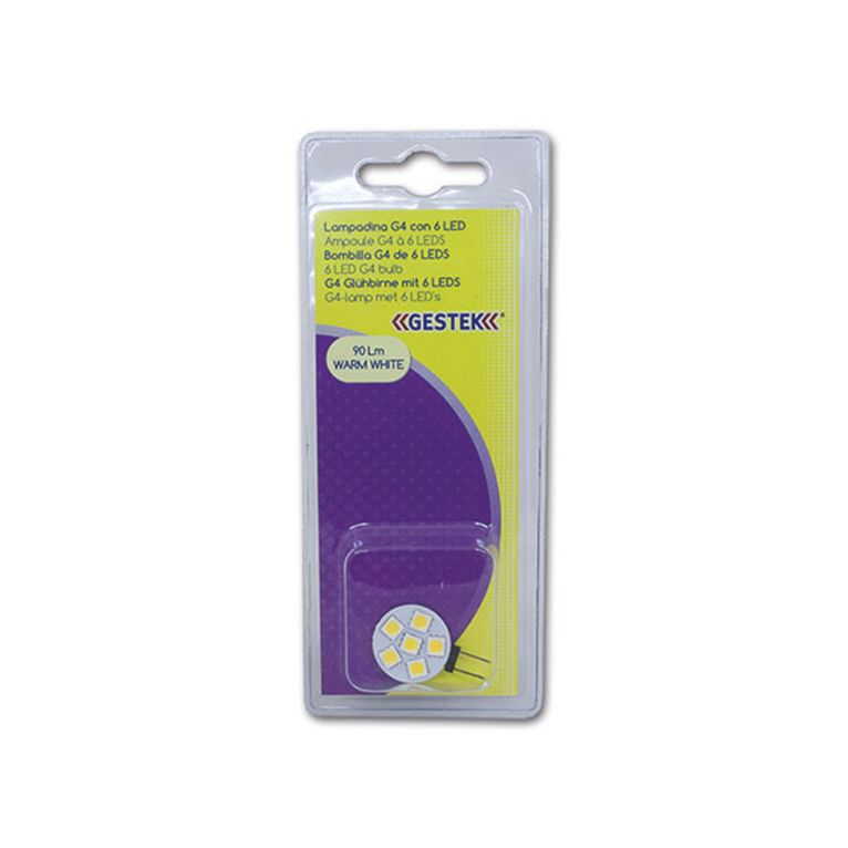 lampadina g4 • 6 led • bianca calda • blister