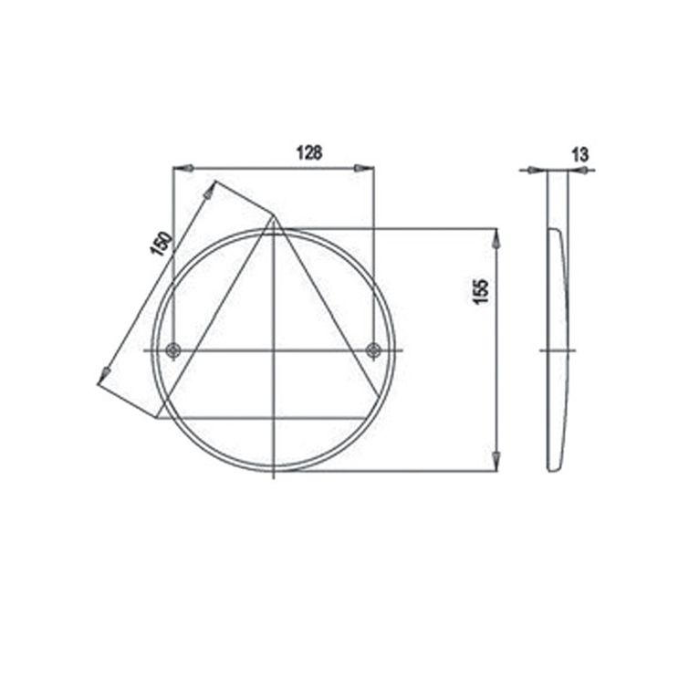catadiottro dr 110 con triangolo • ø 155