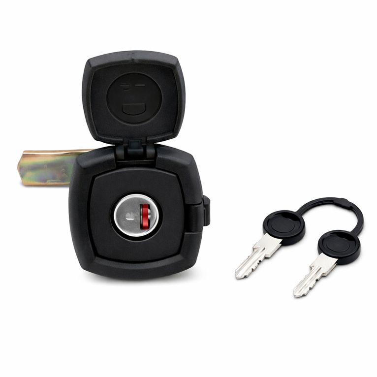 serratura quadrata con sportello nera - rotore e chiavi