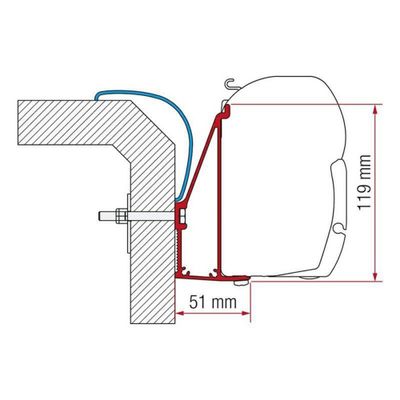 ADAPTER RAPIDO SERIE 6 350 CM. - Fiamma