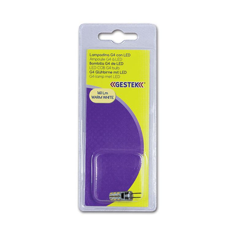 lampadina g4 • 2 led • luce bianca calda • blister