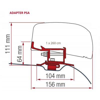 ADAPTER PSA PER F40VAN 270 D.BLACK - Fiamma