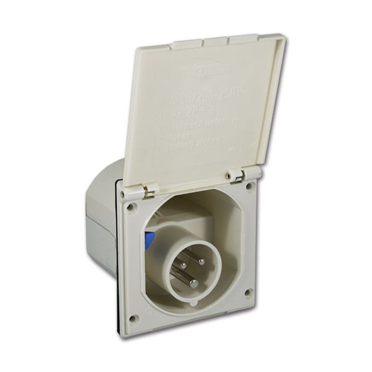 spina fissa ad incasso - 230 v - bianco crema