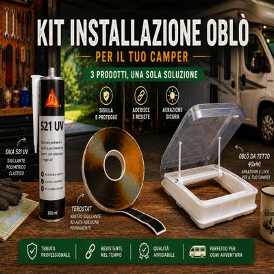 Kit Installazione Oblò 40x40 con Sikaflex e Terostat