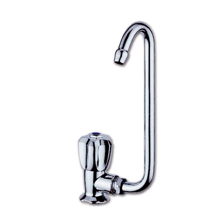 rubinetto singolo sinistro chrome • canna abbattibile