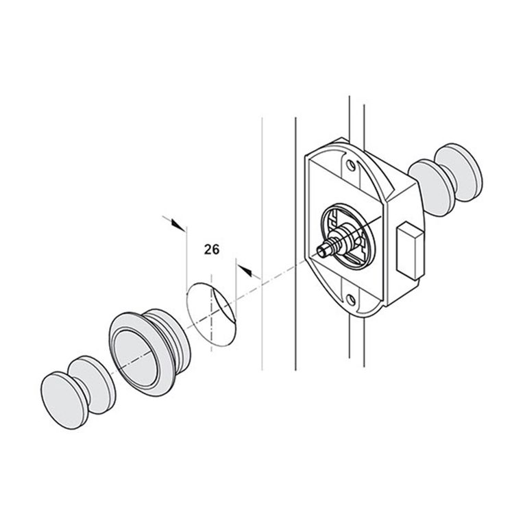 push-lock bilaterale marrone • con ganci
