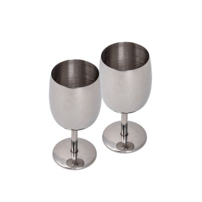 Bicchiere vino acciaio inox 250 ml, set 2 pz - Camp4