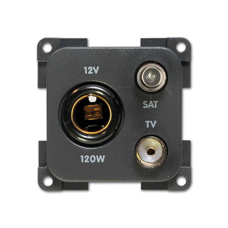 presa mp12tv 12v+tv grigia