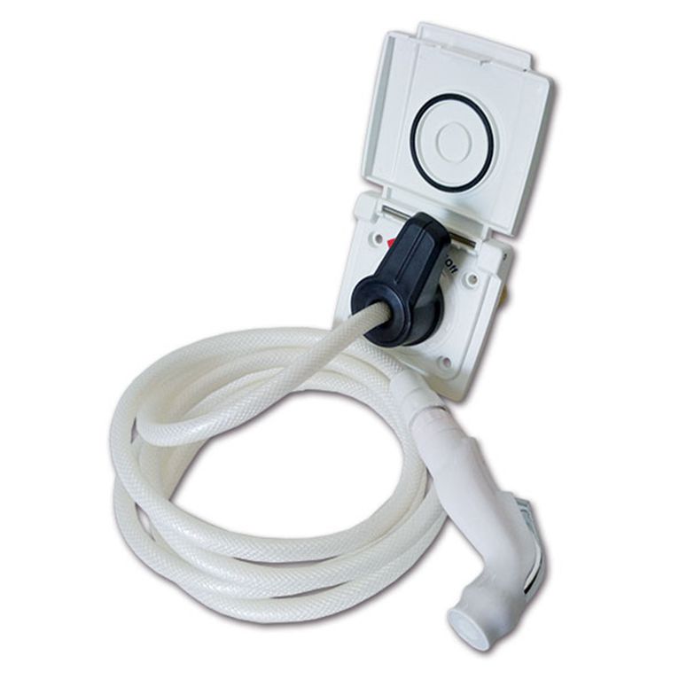 doccia esterna bianca attacco rapido • 200 cm • sacchett