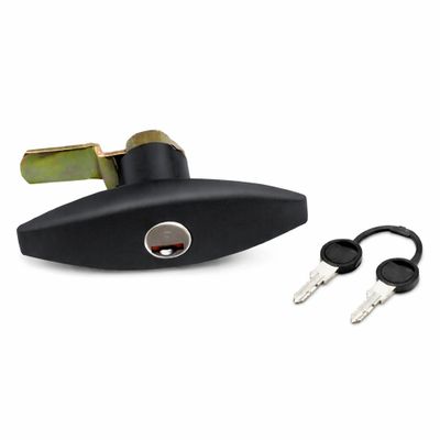 Serratura Push per Portellone Nera con Rotore e Chiavi