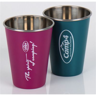 Set 2 bicchieri acciaio inox YOUNG 450 ml bacca/petrolio