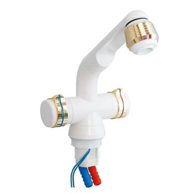 RUBINETTO BIANCO/ORO CON MICROINTER./ROMPIGETTO DIAM.34M