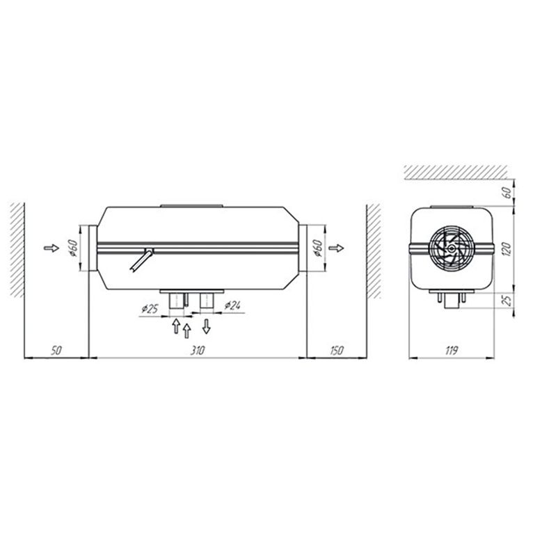 riscaldatore a gasolio 2 kw