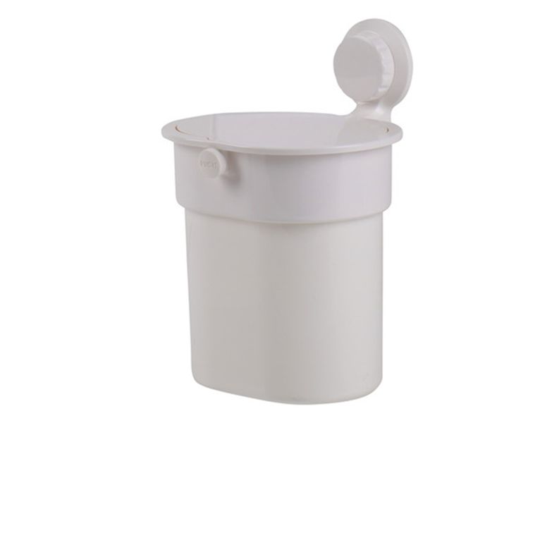 pattumiera con ventosa bianca, push-button, max 3 kg