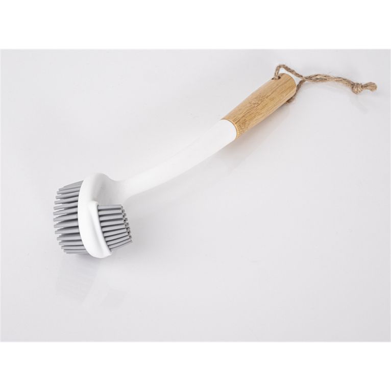 spazzola con setole in silicone e manico in bambù 29 cm