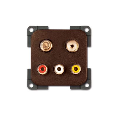Modulo 3 prese RCA / TV / SAT • marrone