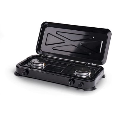 Fornello a gas Mary 2 fuochi nero 50 mbar - Camp4